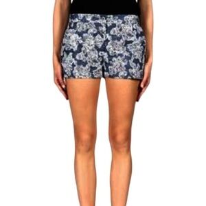 Thakoon Jacquard Floral 2.5” Mid Rise Shorts Blue White Women’s Size 8